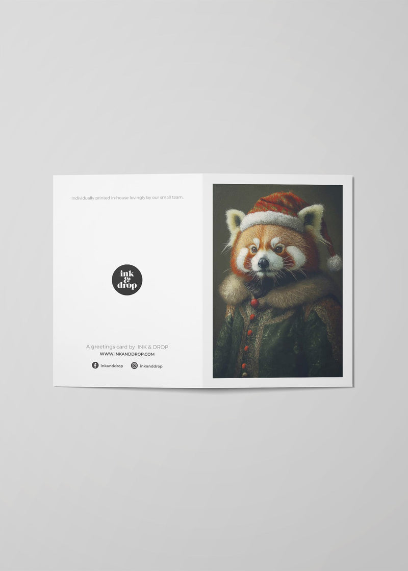 Red Panda A6 Christmas Greetings Card