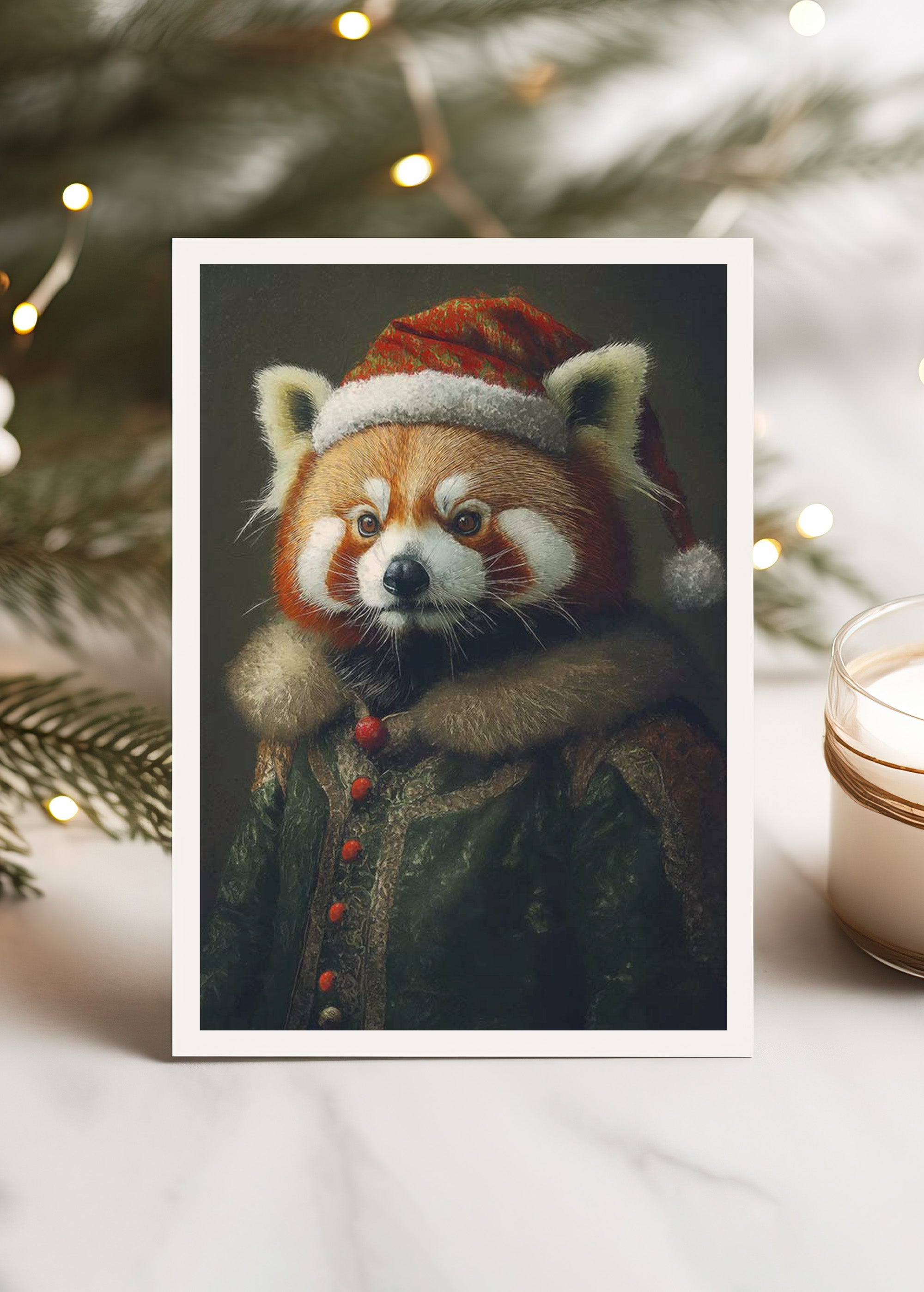 Red Panda A6 Christmas Greetings Card