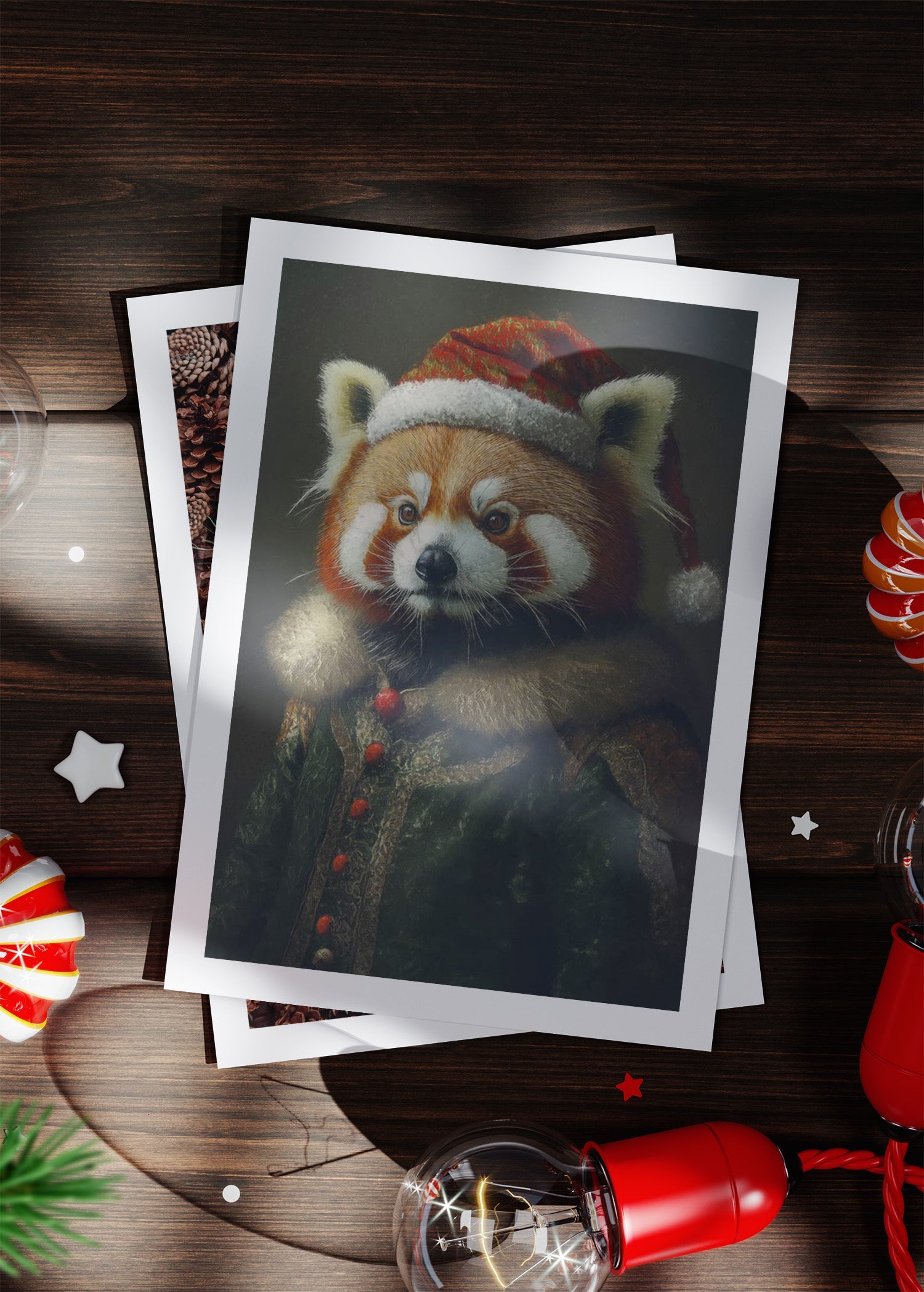 Red Panda A6 Christmas Greetings Card