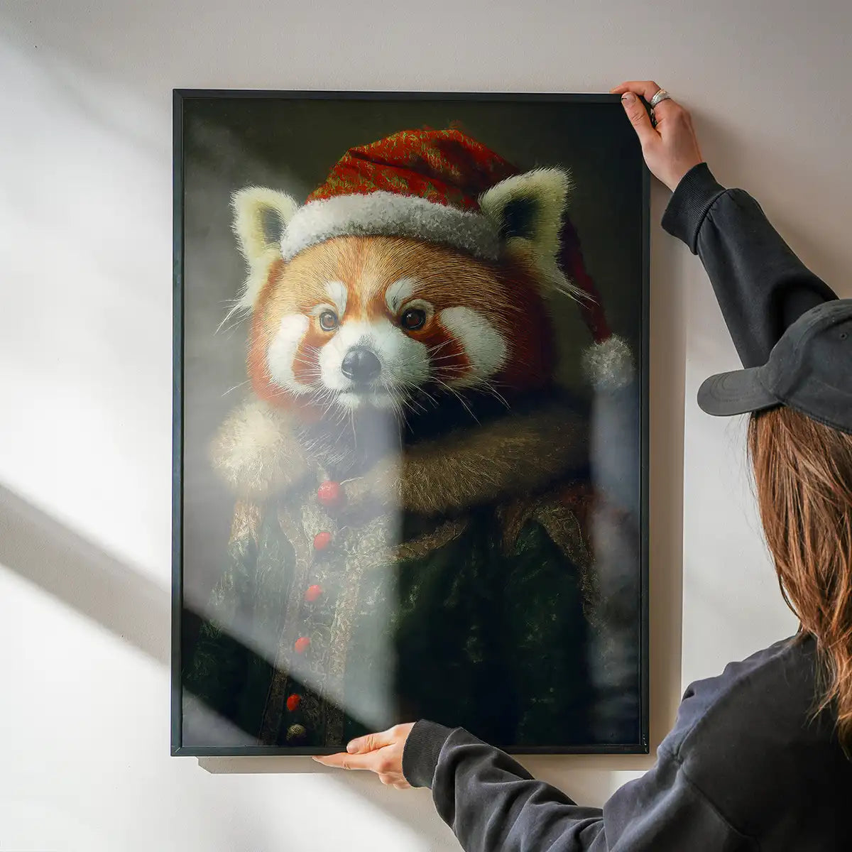 Christmas Red Panda Animal Portrait Print