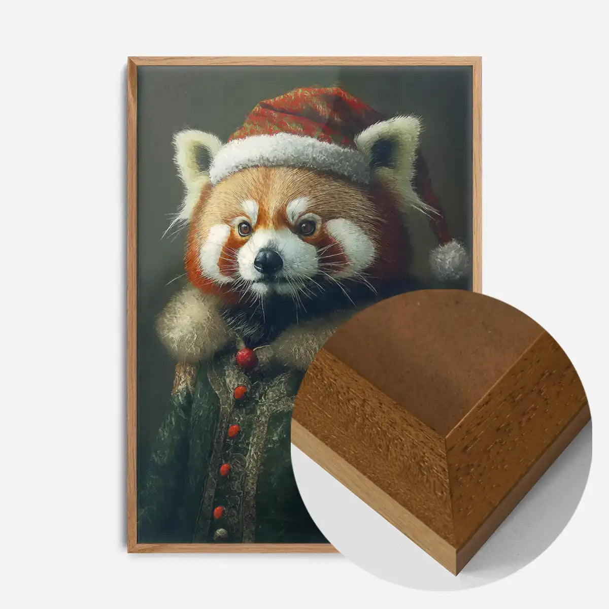Christmas Red Panda Animal Portrait Print