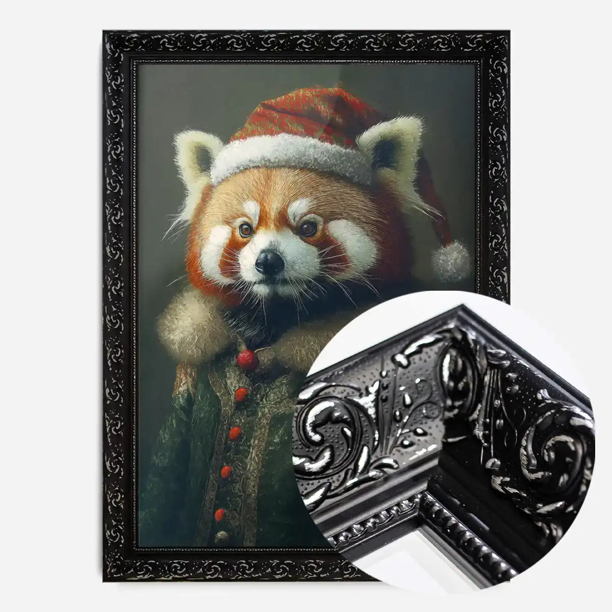 Christmas Red Panda Animal Portrait Print
