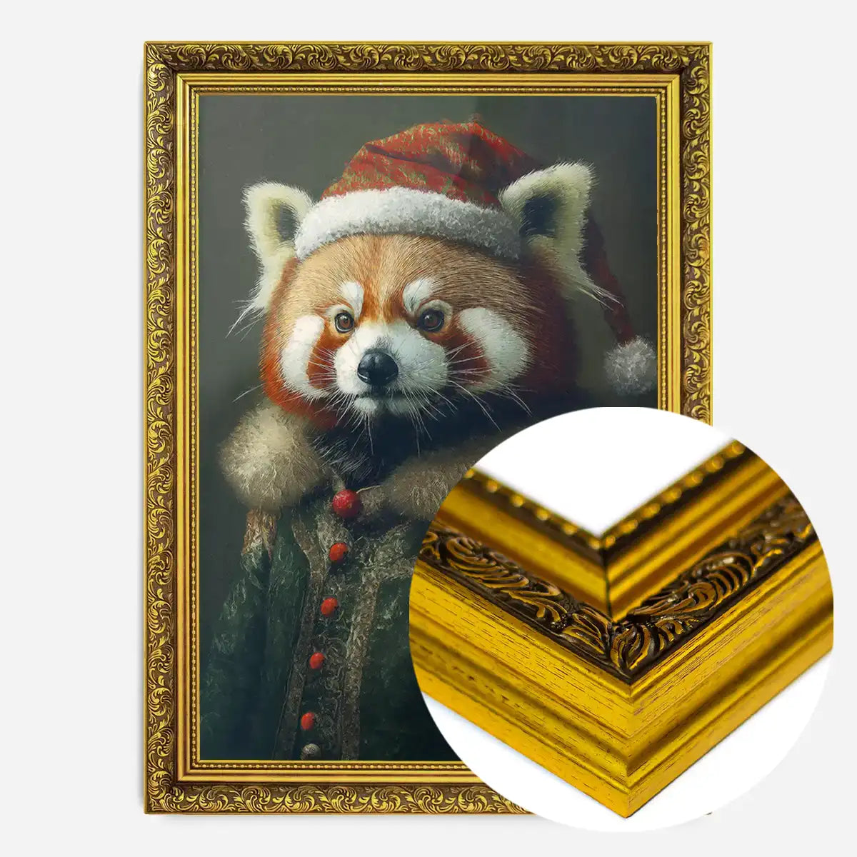 Christmas Red Panda Animal Portrait Print