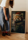 Christmas Red Panda Animal Portrait Print