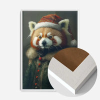 Christmas Red Panda Animal Portrait Print