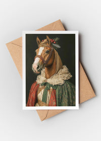 Christmas Horse Portrait A6 Christmas Greetings Card