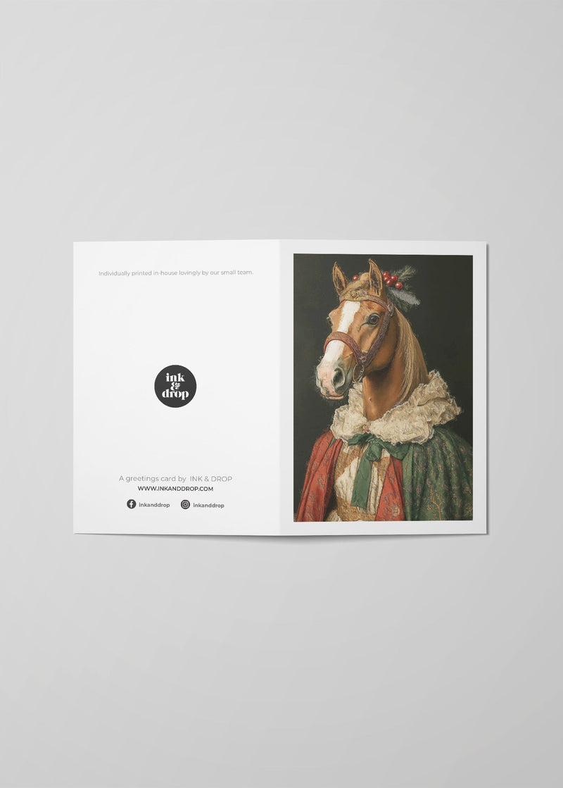 Christmas Horse Portrait A6 Christmas Greetings Card