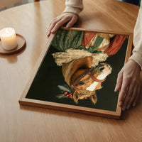 Christmas Red Horse Animal Portrait Print
