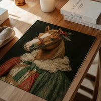 Christmas Red Horse Animal Portrait Print