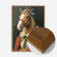 Christmas Red Horse Animal Portrait Print