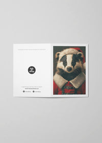 Badger Portrait A6 Christmas Greetings Card