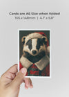 Badger Portrait A6 Christmas Greetings Card