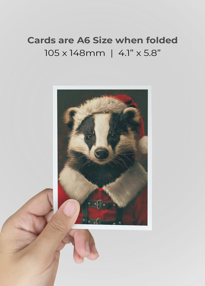 Badger Portrait A6 Christmas Greetings Card