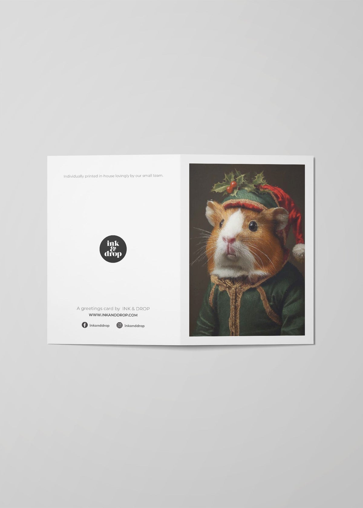 Hamster Portrait A6 Christmas Greetings Card