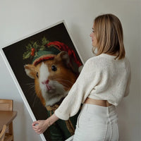 Christmas Guinea Pig Animal Portrait Print