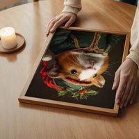 Christmas Guinea Pig Animal Portrait Print