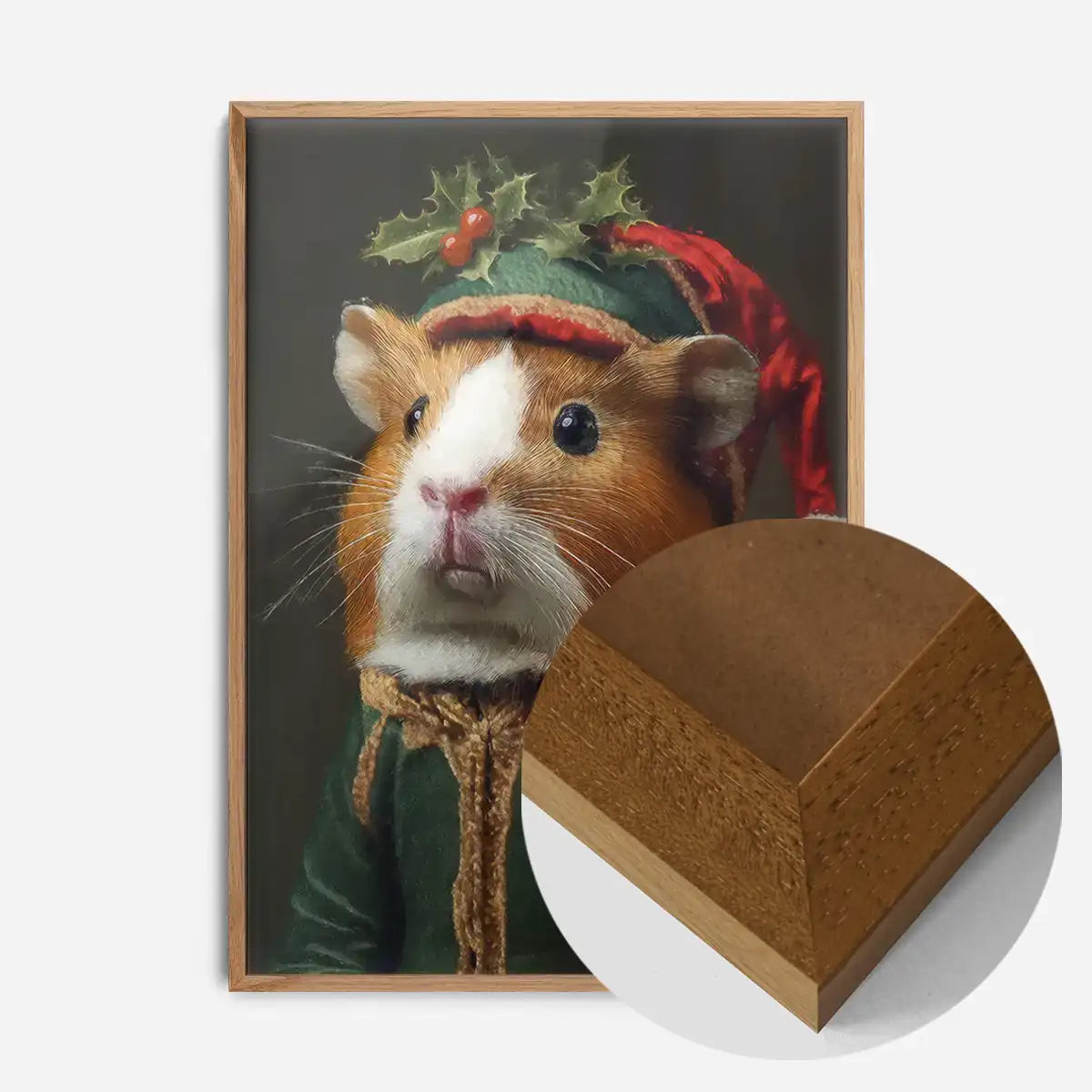 Christmas Guinea Pig Animal Portrait Print