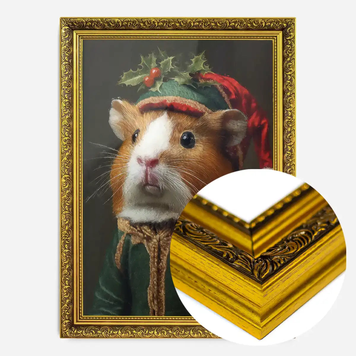 Christmas Guinea Pig Animal Portrait Print
