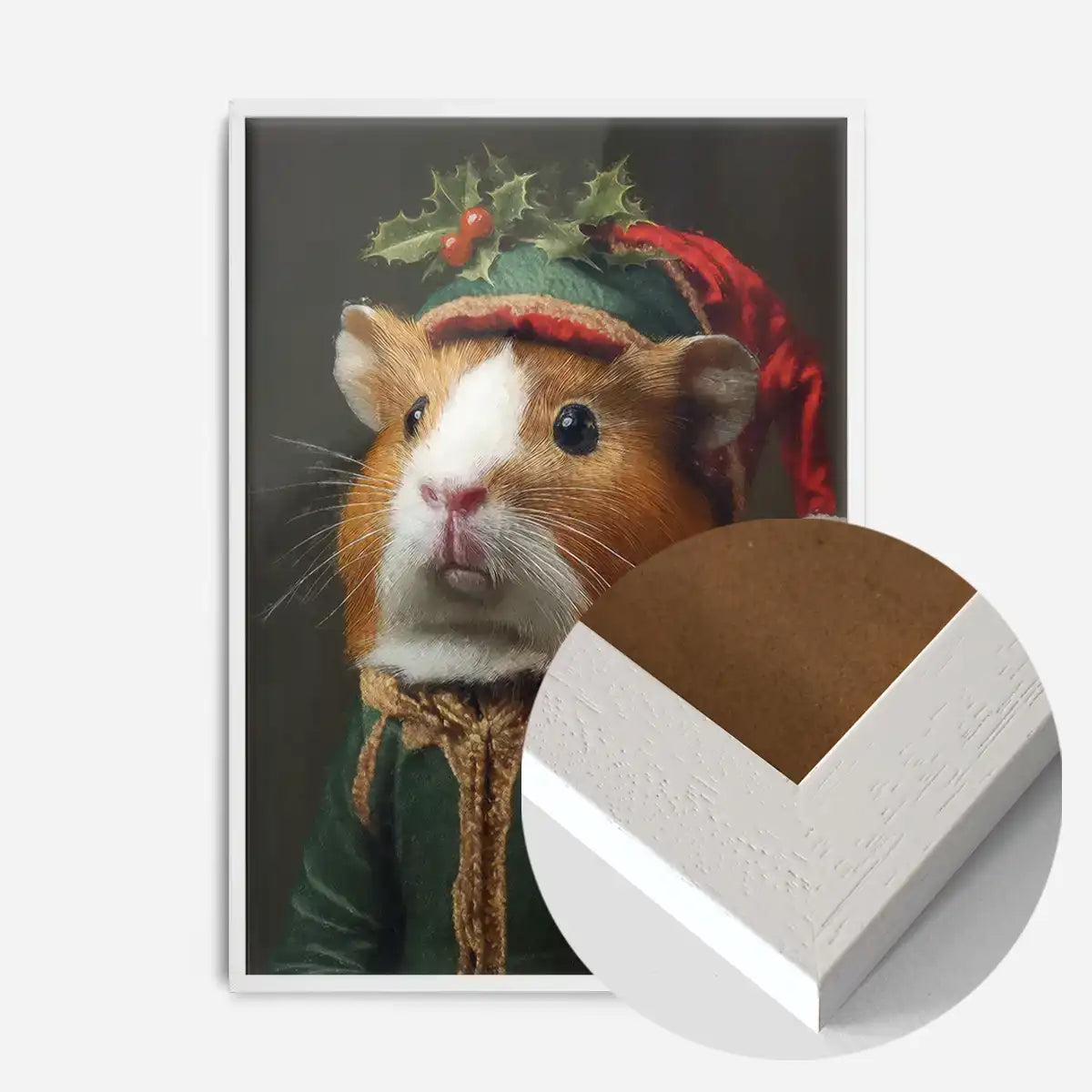 Christmas Guinea Pig Animal Portrait Print