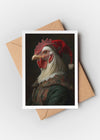 Chicken Portrait A6 Christmas Greetings Card