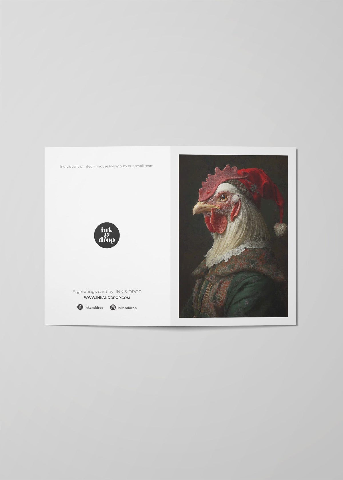 Chicken Portrait A6 Christmas Greetings Card