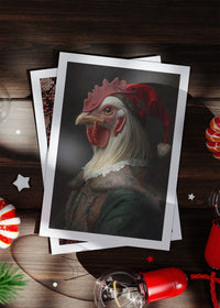 Chicken Portrait A6 Christmas Greetings Card