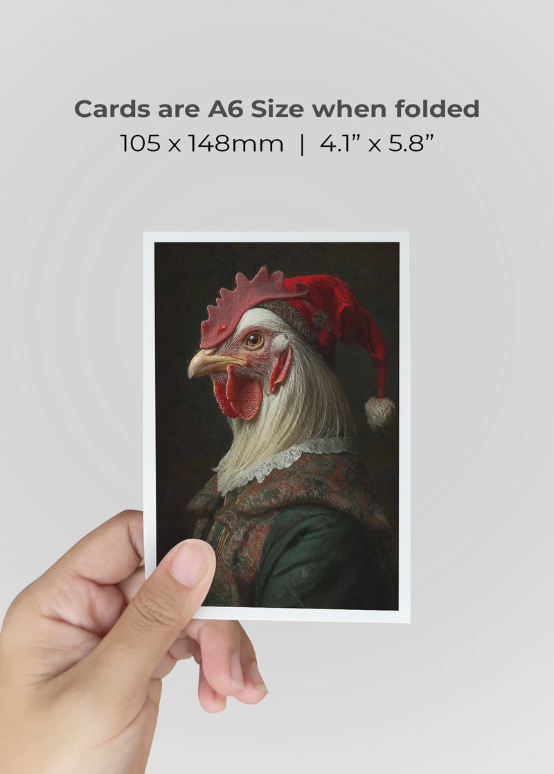 Chicken Portrait A6 Christmas Greetings Card