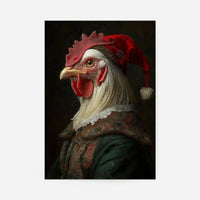 Christmas Chicken Animal Portrait Print