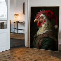 Christmas Chicken Animal Portrait Print