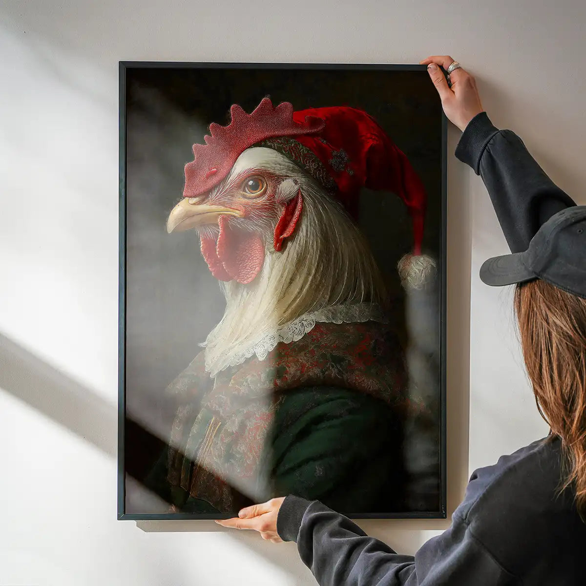 Christmas Chicken Animal Portrait Print