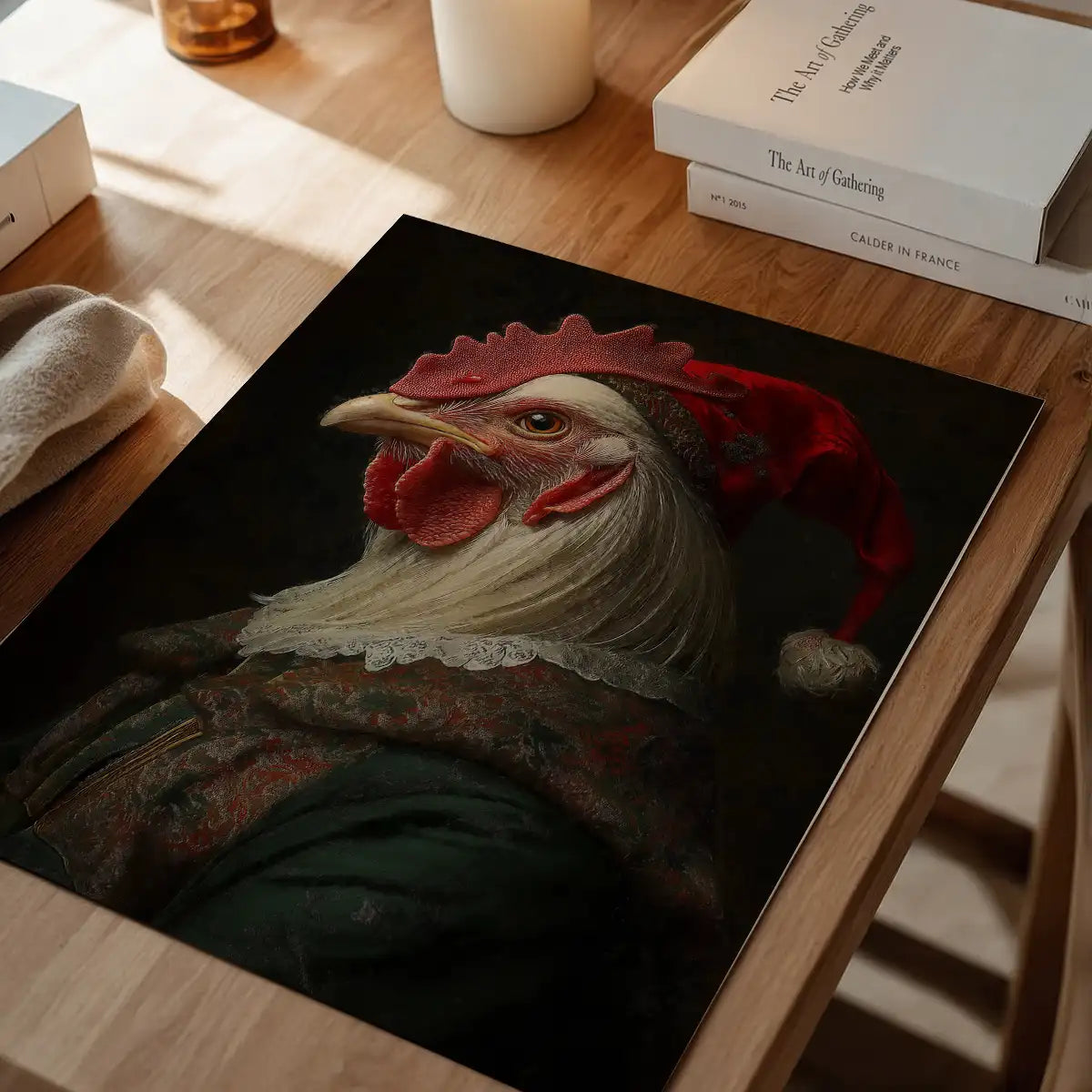 Christmas Chicken Animal Portrait Print