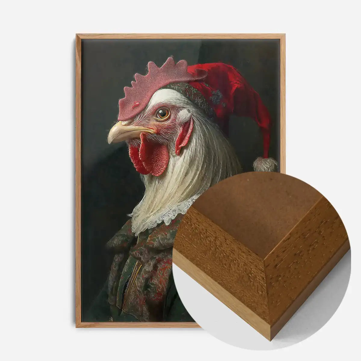 Christmas Chicken Animal Portrait Print