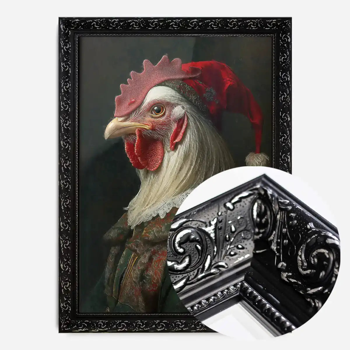 Christmas Chicken Animal Portrait Print