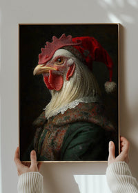 Christmas Chicken Animal Portrait Print