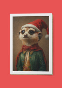 Meerkat Portrait A6 Christmas Greetings Card