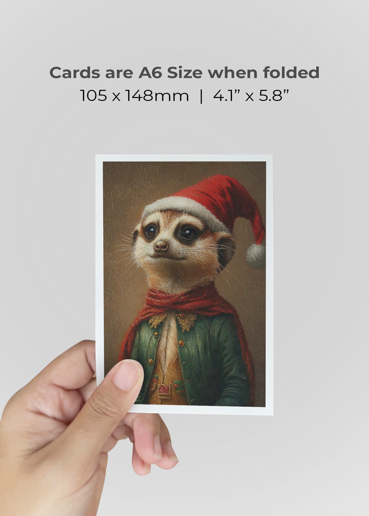 Meerkat Portrait A6 Christmas Greetings Card