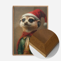 Christmas Meerkat Animal Portrait Print