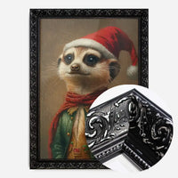 Christmas Meerkat Animal Portrait Print