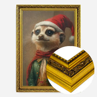 Christmas Meerkat Animal Portrait Print