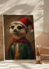 Christmas Meerkat Animal Portrait Print