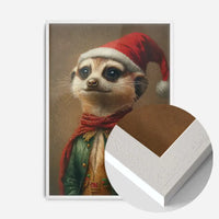 Christmas Meerkat Animal Portrait Print