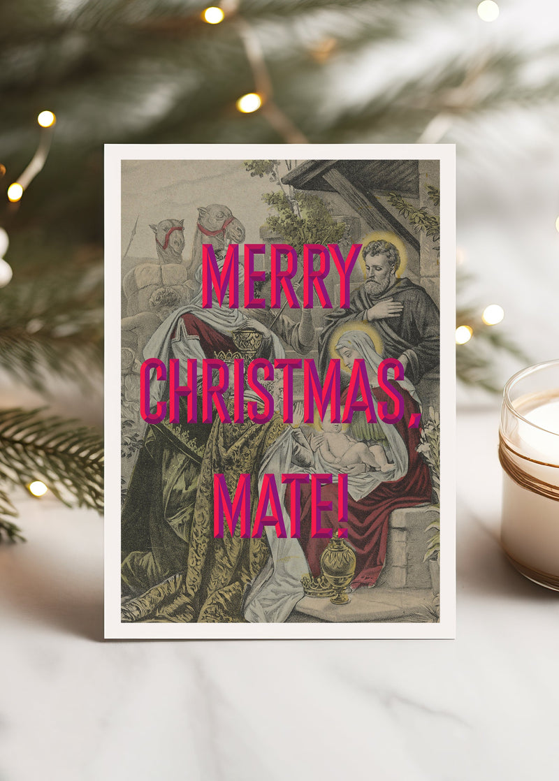 Merry Christmas Mate Greetings Card