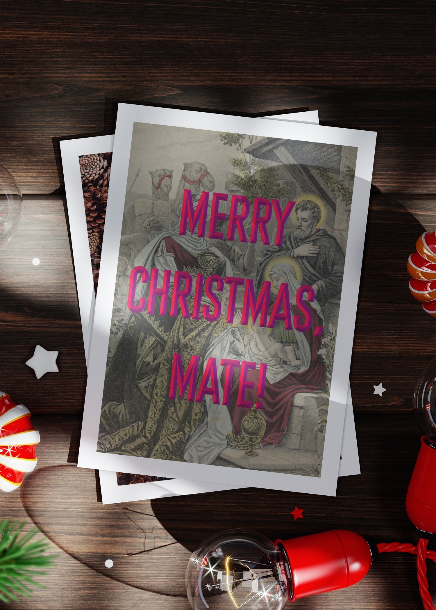 Merry Christmas Mate Greetings Card