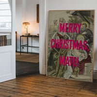 Merry Christmas Mate Nativity Poster Print