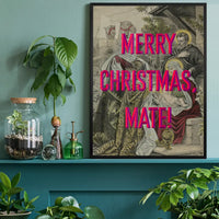 Merry Christmas Mate Nativity Poster Print