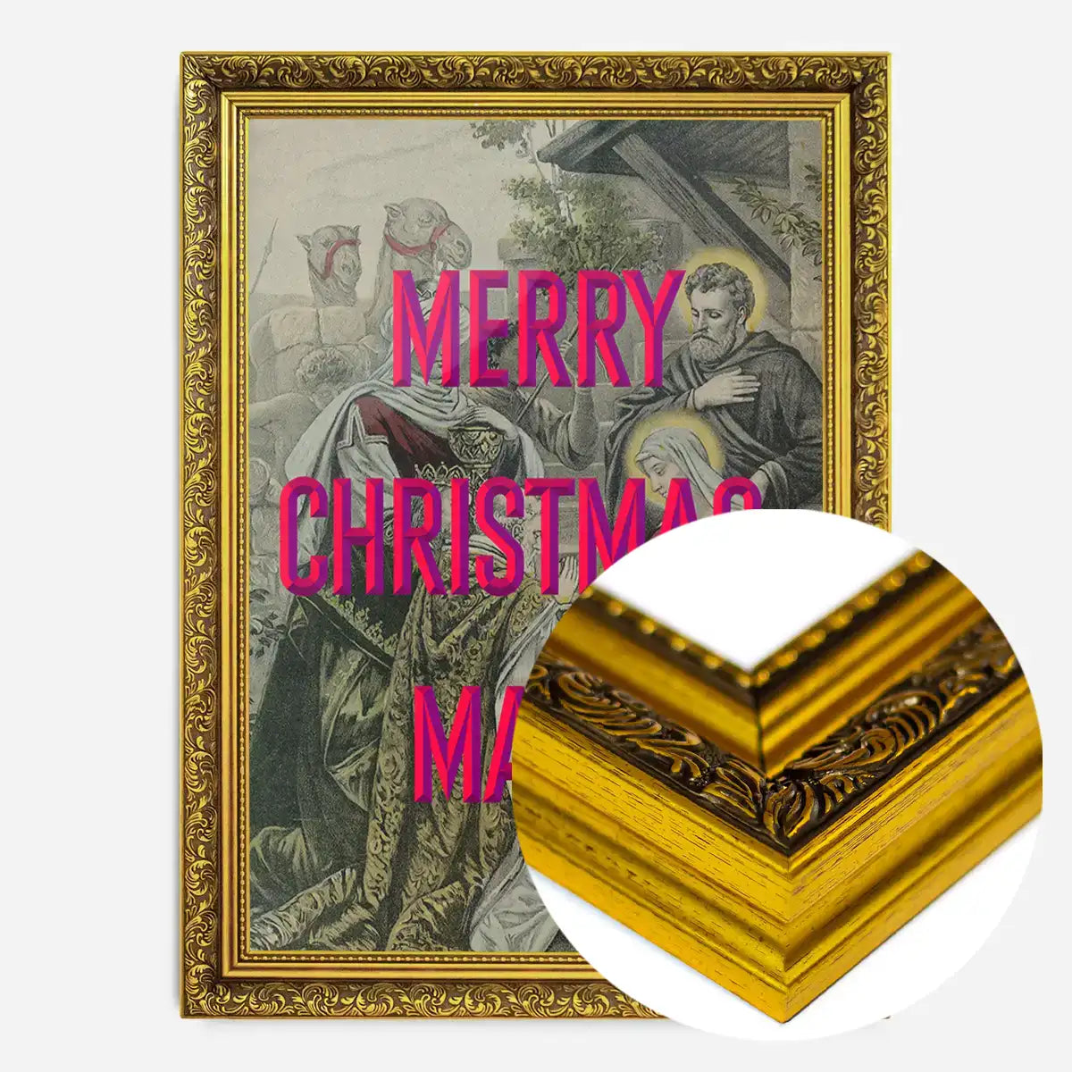 Merry Christmas Mate Nativity Poster Print