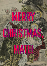 Merry Christmas Mate Nativity Poster Print