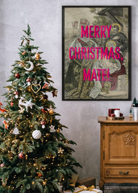 Merry Christmas Mate Nativity Poster Print