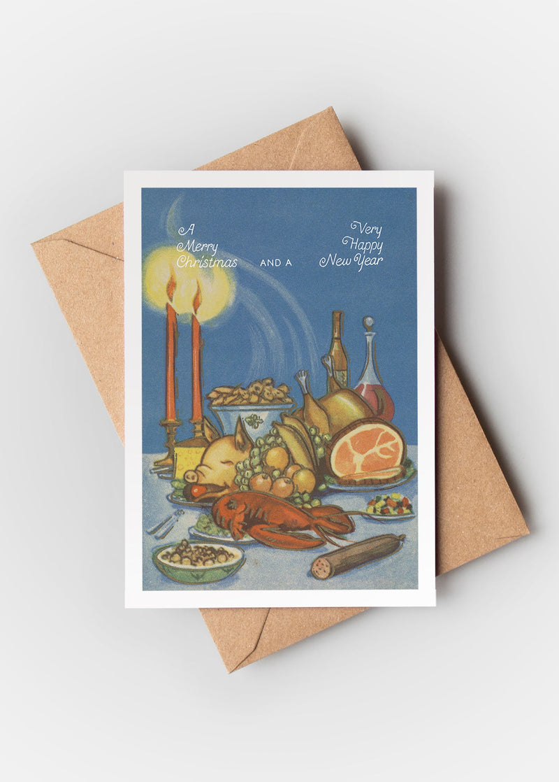 Vintage Feast Christmas Greetings Card