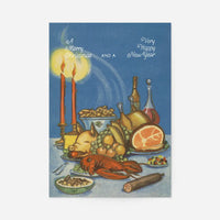 Vintage Christmas Feast Poster Print
